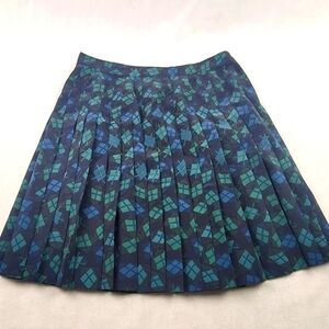 Vintage Compagnie Internationale Express pleated printed‎ skirt